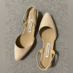 Manolo Blahnik nude shoes